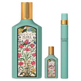 Gucci Flora Gorgeous Jasmine 3 Pcs Set For Women: 3.4 Eau De Parfum Spray + 0.17 Eau De Parfum Spray + 0.34 Eau De Parfum Spray