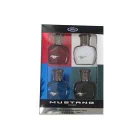 Mustang 4 X 0.5 Eau De Toilette Spray Set For Men: Red + White + Blue + Green