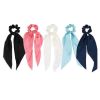 5 Pcs Multicolor Satin Ribbon Hair Scrunchies Hair Ties Accessories Bow Scarf Scrunchies