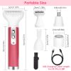 5 In 1 Lady Electric Razor Painless Hair Removal Eyebrow Nose Cordless Shaver Set Rechargeable Hair Exfoliation For Bikini Line Arm Leg