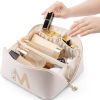 Large Capacity Makeup Bag, PU Leather Waterproof Cosmetic Bag