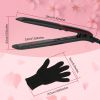 Hair Straightener Curling Iron 2 In 1 Twist Hair Straightener Ceramic Plate Hair Curler w/ Temperature Adjust LCD Display Glove