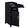 Hair Salon Storage Cart with Wheels & 3 Hair Dryer Holders & 4 Drawers & Lock & 2 Keys, Hairdressing Tools Station Mobile Makeup Case Black