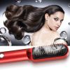 Negative Ionic Hair Straightener Comb Hair Straightener Comb And Curler 2 In 1 Anti Scald With LED Screen