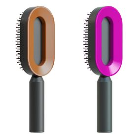 Self Cleaning Hair Brush For Women One-key Cleaning Hair Loss Airbag Massage Scalp Comb Anti-Static Hairbrush (Option: Set O)