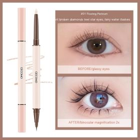 Three-dimensional Star Eyes Double-headed Eye Shadow Pen Makeup (Option: Floating Platinum)