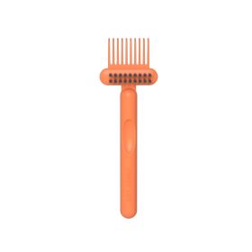 1Pc PP Plastic Comb Cleaner 2 In 1 Delicate Cleaning Reusable Hair Brush Comb Cleaner Tools Professional Salon Hairdressing Tool (Color: Orange)