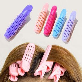 3 Pcs Natural Fluffy Curly Plastic Hair Root Fluffy Clip Hair Styling Clip Candy Color Air Bangs Curler Hair Pins Accessories (Color: Blue)