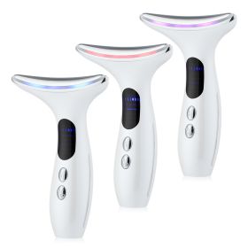 EMS Microcurrent Face Neck Beauty Device LED Photon Firming Rejuvenation Anti Wrinkle Thin Double Chin Skin Care Facial Massager (Color: Black)