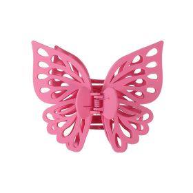 Large Butterfly Hair Claws For Women Claw Clips Headwear Hair Clips (Color: rose red)