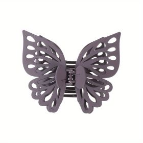 Large Butterfly Hair Claws For Women Claw Clips Headwear Hair Clips (Color: Purple)