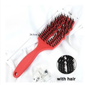 Nieuwe Haar Kam Detangling Hair Borstel Thuis Ontwarren Luizen Massage Kam Vrouwen Professionele Kapsalon (Color: Red)