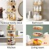 360° Rotating Makeup Organizer - DIY Adjustable Carousel Spinning Holder Rack - Large Capacity Cosmetic Storage Box