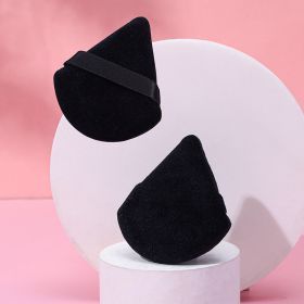 Puff Suede Dry Powder Puff Fan Loose Powder Puff Makeup Sponge (Option: Opp6-Black)